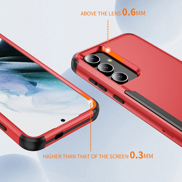For Samsung Galaxy S25 5G TPU + PC Shockproof Protective Phone Case(Red + Black) by buy2fix