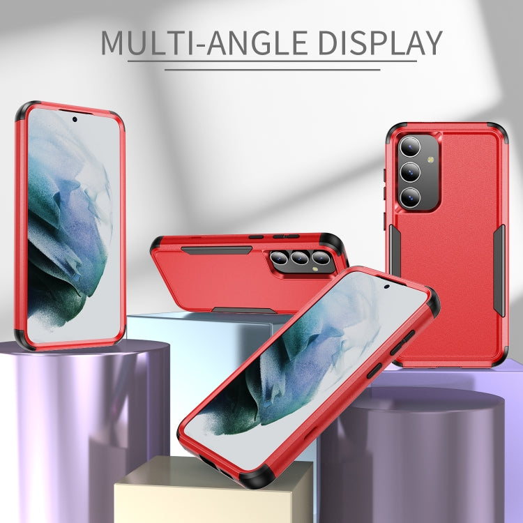 For Samsung Galaxy S25 5G TPU + PC Shockproof Protective Phone Case(Red + Black) by buy2fix