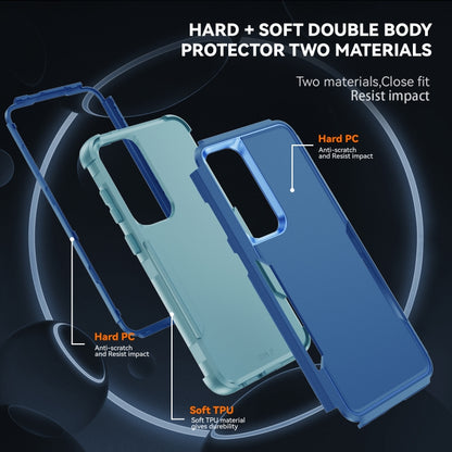 For Samsung Galaxy S25 5G TPU + PC Shockproof Protective Phone Case(Royal Blue + Grey Green) by buy2fix