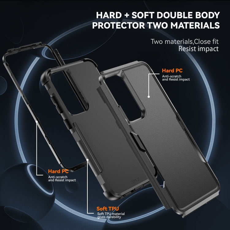 For Samsung Galaxy S25+ 5G TPU + PC Shockproof Protective Phone Case(Black) by buy2fix