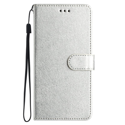 For Samsung Galaxy S25+ 5G Silk Texture Horizontal Flip Leather Phone Case(Silver) - Galaxy S25+ 5G Cases by buy2fix | Online Shopping UK | buy2fix