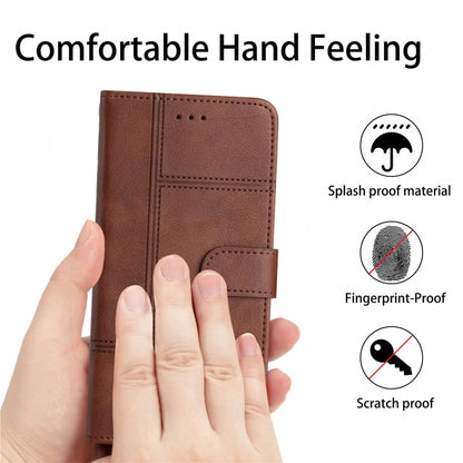For Samsung Galaxy S25 Ultra 5G Cowhide Texture Stitching Leather Phone Case(Coffee) by buy2fix