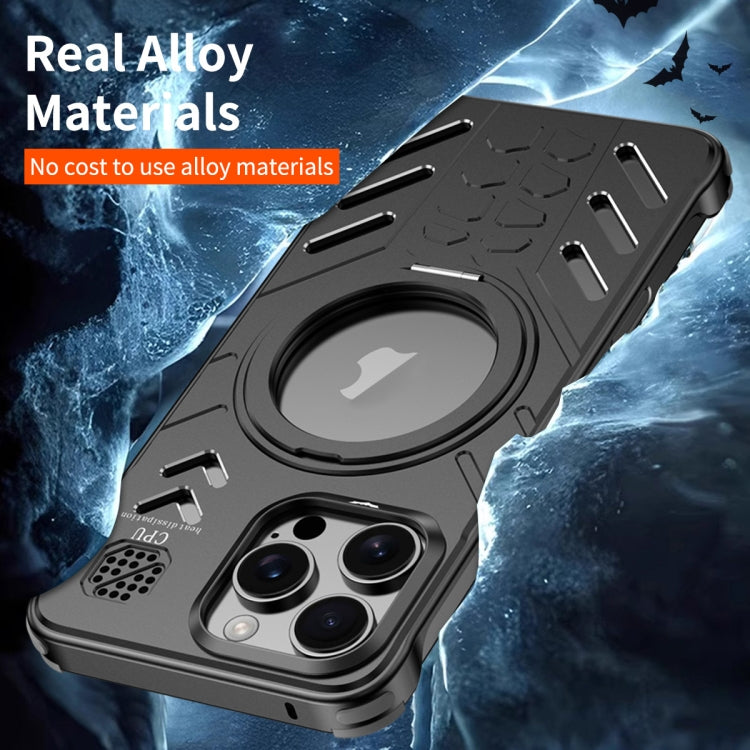 For iPhone 16 Pro Knight Series Alloy Cooling MagSafe Phone Case(Titanium) - iPhone 16 Pro Cases by buy2fix | Online Shopping UK | buy2fix