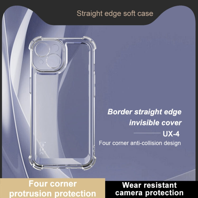 For iPhone 15 Plus imak UX-4 Series Four-corner Shockproof Phone Case(Transparent) - iPhone 15 Plus Cases by imak | Online Shopping UK | buy2fix