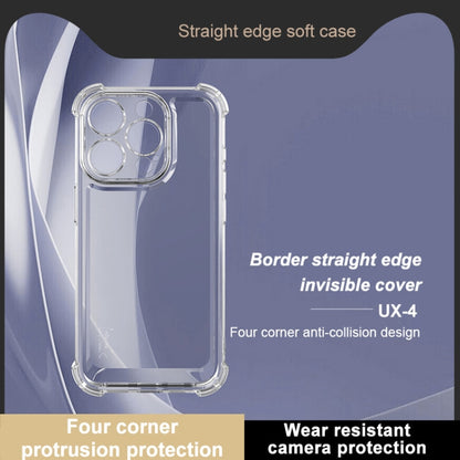 For iPhone 15 Pro imak UX-4 Series Four-corner Shockproof Phone Case(Transparent) - iPhone 15 Pro Cases by imak | Online Shopping UK | buy2fix