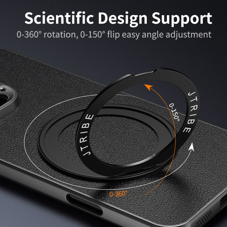 For iPhone 16 Pro Max Plain Leather MagSafe Holder Phone Case(Sierra Blue) - iPhone 16 Pro Max Cases by buy2fix | Online Shopping UK | buy2fix