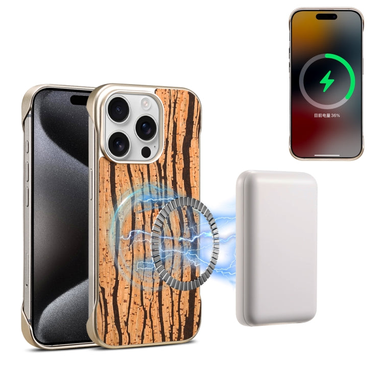 For iPhone 15 Pro Denior A18 WoodenPaint MagSafe Phone Case(Tree Pattern) - iPhone 15 Pro Cases by Denior | Online Shopping UK | buy2fix