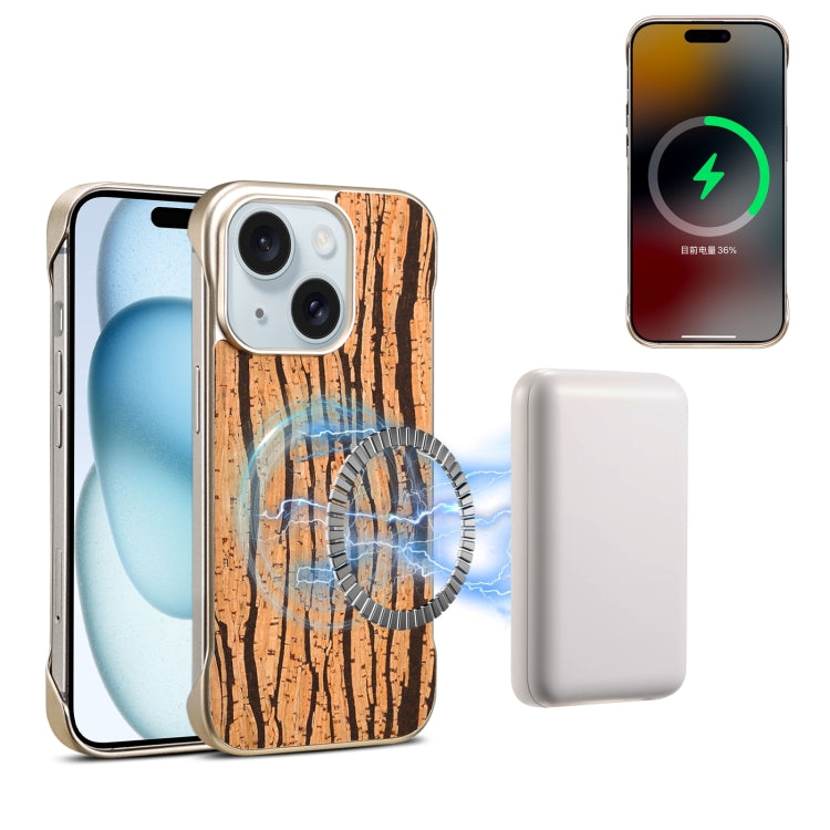 For iPhone 15 Denior A18 WoodenPaint MagSafe Phone Case(Tree Pattern) - iPhone 15 Cases by Denior | Online Shopping UK | buy2fix