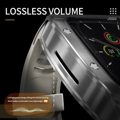 For Apple Watch 44mm / 45mm RedPepper Armor Metal Case Integrated Silicone Watch Band(Sliver White) by RedPepper