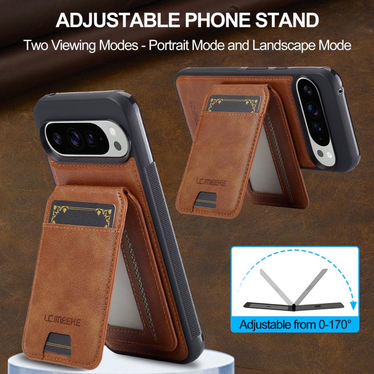 For Google Pixel 10 / 10 Pro LC.IMEEKE L3 Series Detachable RFID Card Bag Magsafe Phone Case(Brown) - Google Cases by LC.IMEEKE | Online Shopping UK | buy2fix