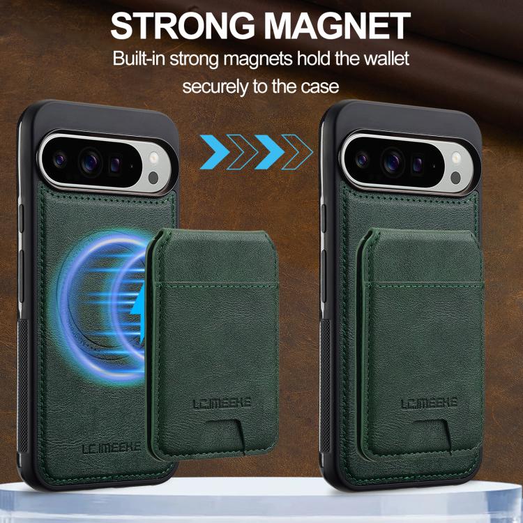 For Google Pixel 10 / 10 Pro LC.IMEEKE L3 Series Detachable RFID Card Bag Magsafe Phone Case(Green) - Google Cases by LC.IMEEKE | Online Shopping UK | buy2fix