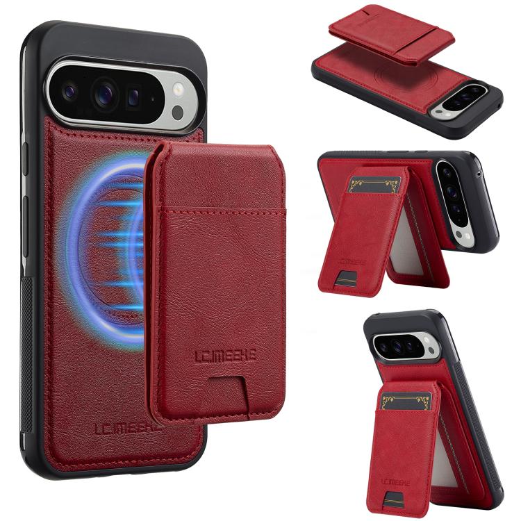 For Google Pixel 10 / 10 Pro LC.IMEEKE L3 Series Detachable RFID Card Bag Magsafe Phone Case(Red) - Google Cases by LC.IMEEKE | Online Shopping UK | buy2fix