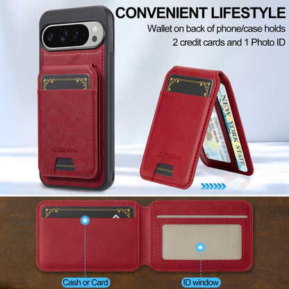 For Google Pixel 10 / 10 Pro LC.IMEEKE L3 Series Detachable RFID Card Bag Magsafe Phone Case(Red) - Google Cases by LC.IMEEKE | Online Shopping UK | buy2fix