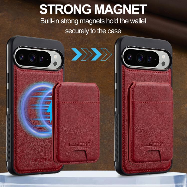For Google Pixel 10 / 10 Pro LC.IMEEKE L3 Series Detachable RFID Card Bag Magsafe Phone Case(Red) - Google Cases by LC.IMEEKE | Online Shopping UK | buy2fix