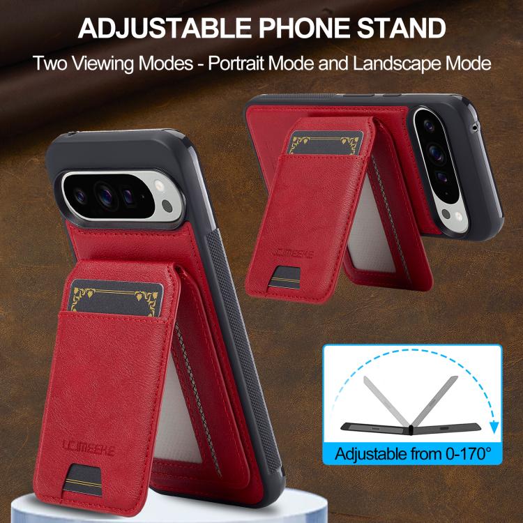 For Google Pixel 10 / 10 Pro LC.IMEEKE L3 Series Detachable RFID Card Bag Magsafe Phone Case(Red) - Google Cases by LC.IMEEKE | Online Shopping UK | buy2fix