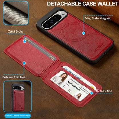 For Google Pixel 10 / 10 Pro LC.IMEEKE L3 Series Detachable RFID Card Bag Magsafe Phone Case(Red) - Google Cases by LC.IMEEKE | Online Shopping UK | buy2fix