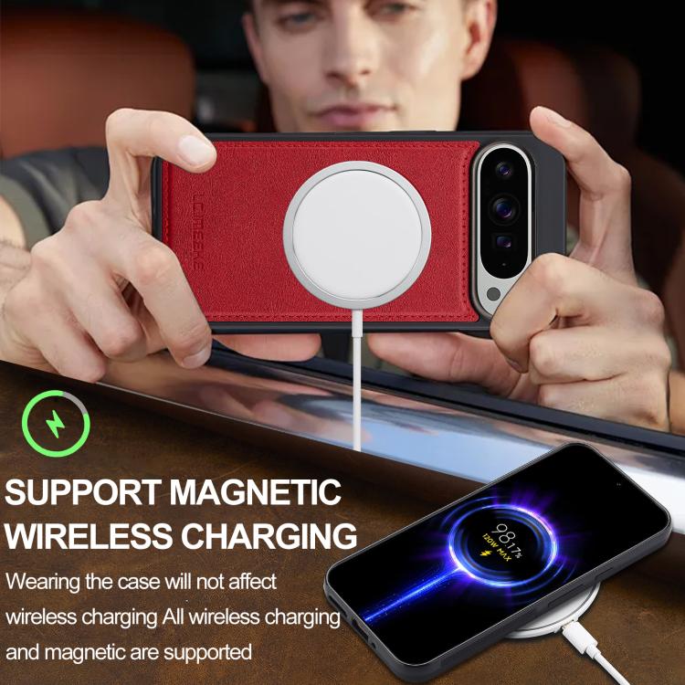 For Google Pixel 10 / 10 Pro LC.IMEEKE L3 Series Detachable RFID Card Bag Magsafe Phone Case(Red) - Google Cases by LC.IMEEKE | Online Shopping UK | buy2fix