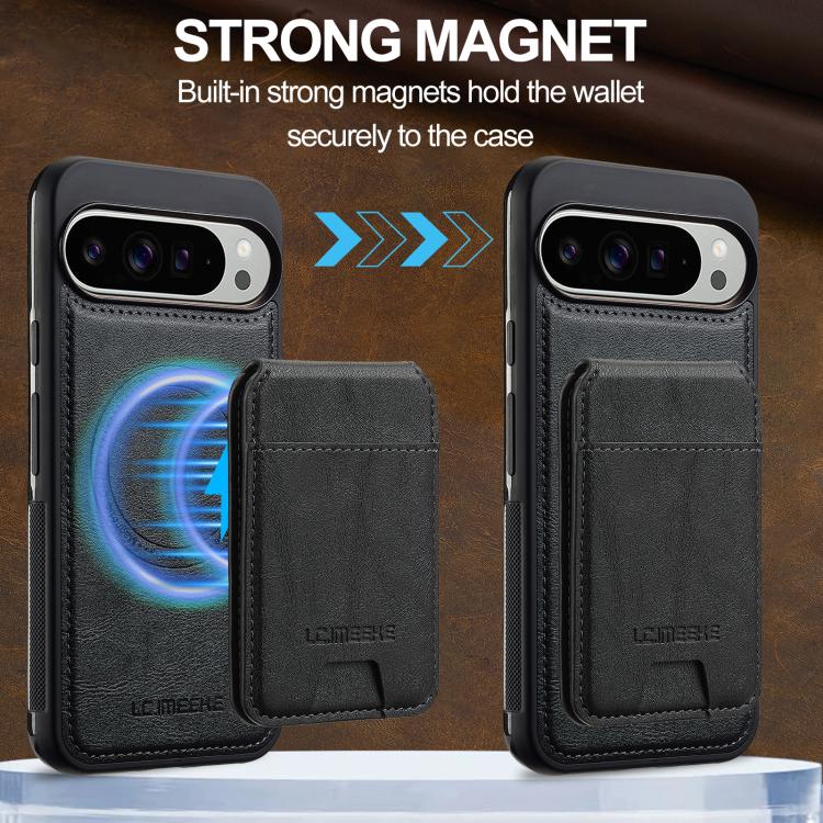 For Google Pixel 10 Pro XL LC.IMEEKE L3 Series Detachable RFID Card Bag Magsafe Phone Case(Black) - Google Cases by LC.IMEEKE | Online Shopping UK | buy2fix