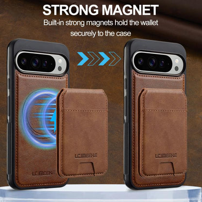 For Google Pixel 10 Pro XL LC.IMEEKE L3 Series Detachable RFID Card Bag Magsafe Phone Case(Brown) - Google Cases by LC.IMEEKE | Online Shopping UK | buy2fix