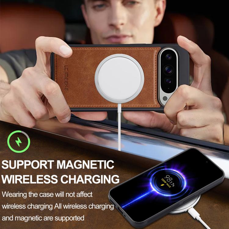 For Google Pixel 10 Pro XL LC.IMEEKE L3 Series Detachable RFID Card Bag Magsafe Phone Case(Brown) - Google Cases by LC.IMEEKE | Online Shopping UK | buy2fix