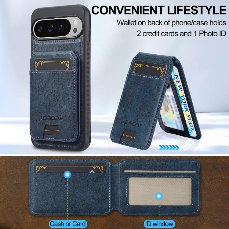 For Google Pixel 10 Pro XL LC.IMEEKE L3 Series Detachable RFID Card Bag Magsafe Phone Case(Blue) - Google Cases by LC.IMEEKE | Online Shopping UK | buy2fix