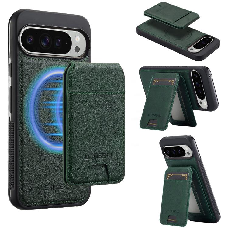 For Google Pixel 10 Pro XL LC.IMEEKE L3 Series Detachable RFID Card Bag Magsafe Phone Case(Green) - Google Cases by LC.IMEEKE | Online Shopping UK | buy2fix