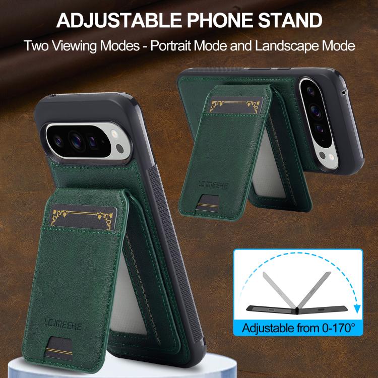 For Google Pixel 10 Pro XL LC.IMEEKE L3 Series Detachable RFID Card Bag Magsafe Phone Case(Green) - Google Cases by LC.IMEEKE | Online Shopping UK | buy2fix