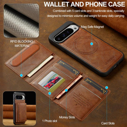 For Google Pixel 10 Pro XL LC.IMEEKE L5 Series Detachable RFID Card Bag Magsafe Phone Case(Brown) - Google Cases by LC.IMEEKE | Online Shopping UK | buy2fix
