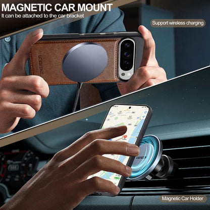 For Google Pixel 10 Pro XL LC.IMEEKE L5 Series Detachable RFID Card Bag Magsafe Phone Case(Brown) - Google Cases by LC.IMEEKE | Online Shopping UK | buy2fix