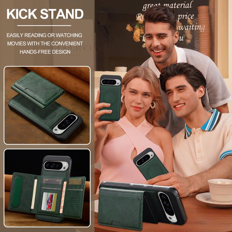 For Google Pixel 10 Pro XL LC.IMEEKE L5 Series Detachable RFID Card Bag Magsafe Phone Case(Green) - Google Cases by LC.IMEEKE | Online Shopping UK | buy2fix