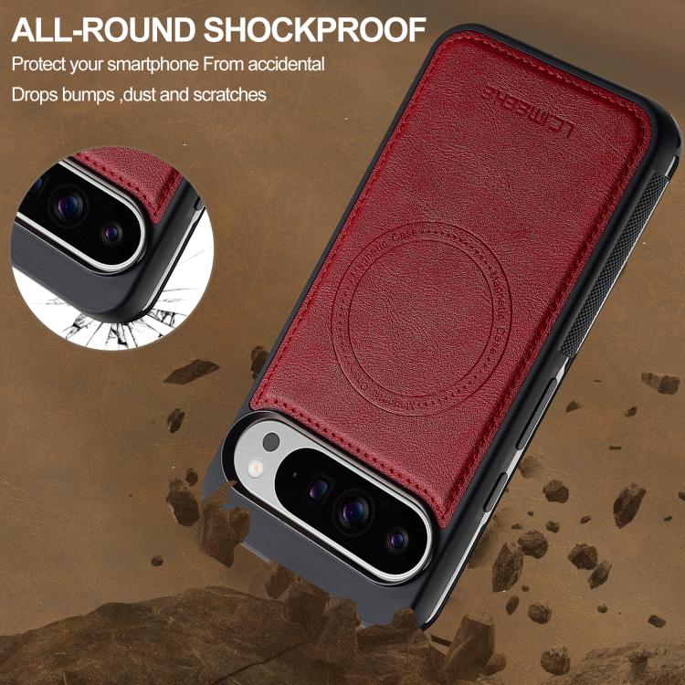 For Google Pixel 10 Pro XL LC.IMEEKE L5 Series Detachable RFID Card Bag Magsafe Phone Case(Red) - Google Cases by LC.IMEEKE | Online Shopping UK | buy2fix