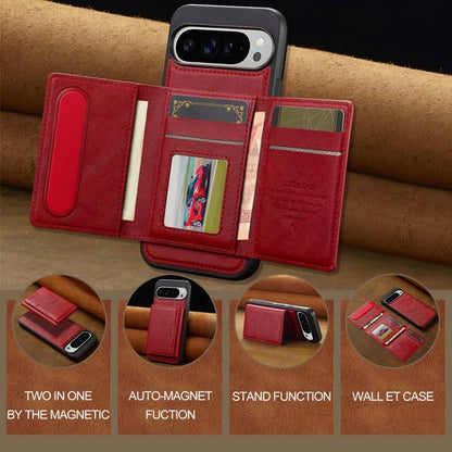 For Google Pixel 10 Pro XL LC.IMEEKE L5 Series Detachable RFID Card Bag Magsafe Phone Case(Red) - Google Cases by LC.IMEEKE | Online Shopping UK | buy2fix