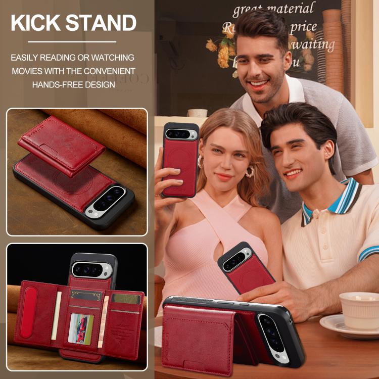 For Google Pixel 10 Pro XL LC.IMEEKE L5 Series Detachable RFID Card Bag Magsafe Phone Case(Red) - Google Cases by LC.IMEEKE | Online Shopping UK | buy2fix