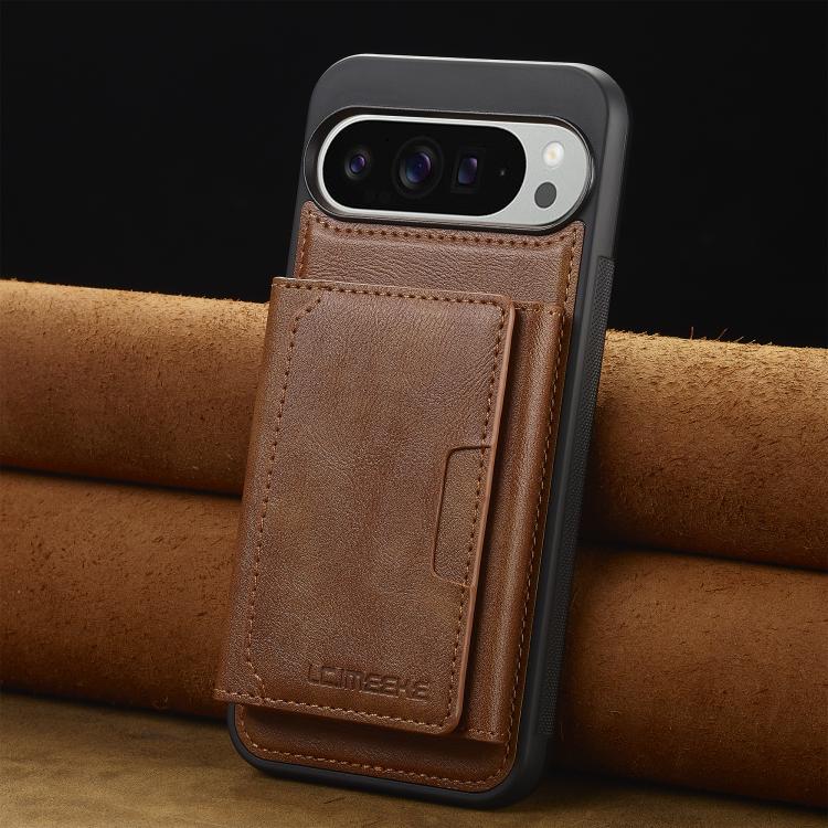 For Google Pixel 10 / 10 Pro LC.IMEEKE L5 Series Detachable RFID Card Bag Magsafe Phone Case(Brown) - Google Cases by LC.IMEEKE | Online Shopping UK | buy2fix