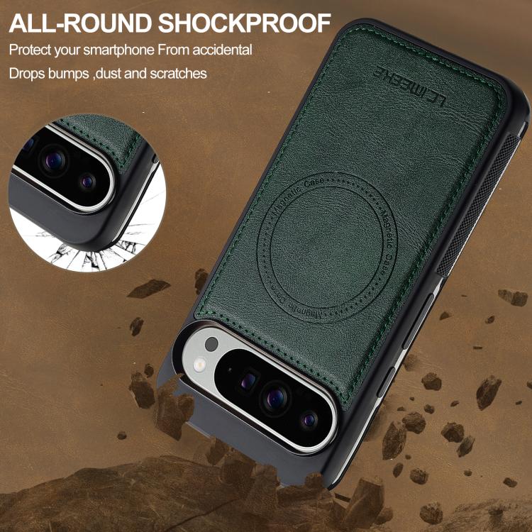 For Google Pixel 10 / 10 Pro LC.IMEEKE L5 Series Detachable RFID Card Bag Magsafe Phone Case(Green) - Google Cases by LC.IMEEKE | Online Shopping UK | buy2fix