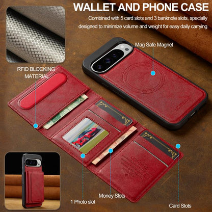 For Google Pixel 10 / 10 Pro LC.IMEEKE L5 Series Detachable RFID Card Bag Magsafe Phone Case(Red) - Google Cases by LC.IMEEKE | Online Shopping UK | buy2fix