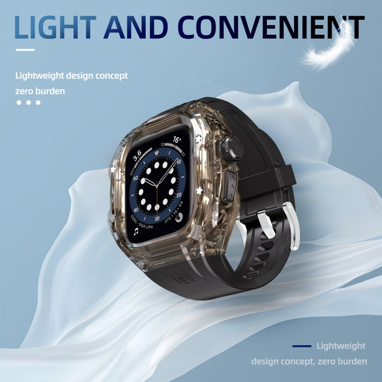 For Apple Watch Ultra 3 / 2 / 1 49mm RedPepper Armor Metal Case Integrated Silicone Watch Band(Clear Black Black) by RedPepper