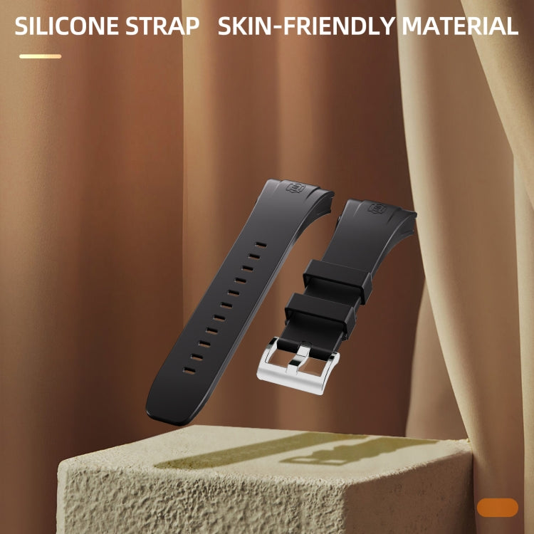 For Apple Watch Ultra 3 / 2 / 1 49mm RedPepper Armor Metal Case Integrated Silicone Watch Band(Clear Black Black) by RedPepper