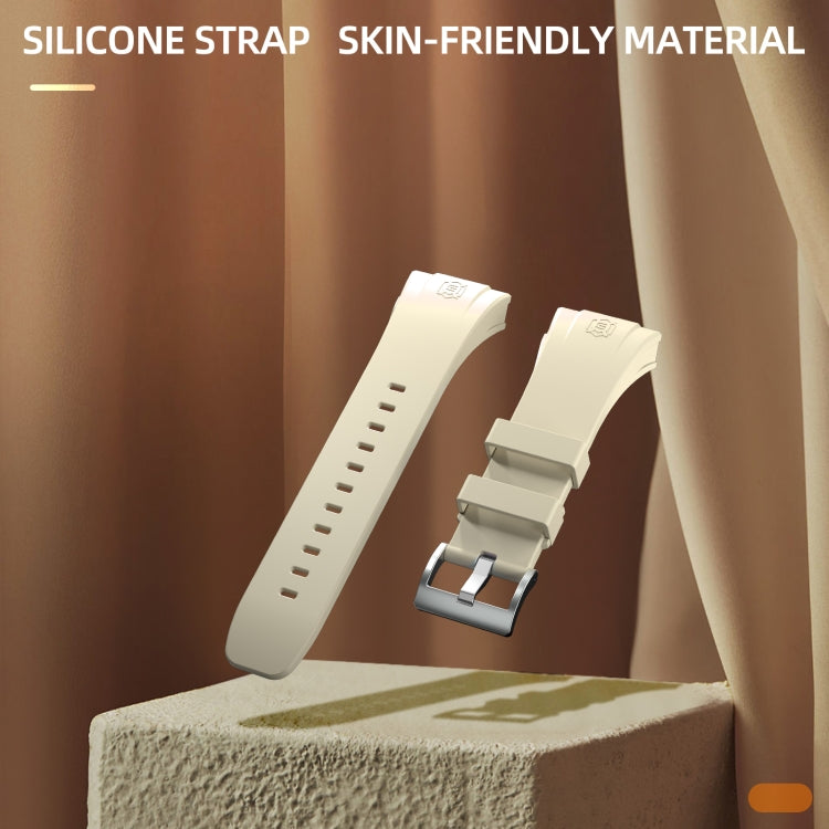 For Apple Watch Ultra 3 / 2 / 1 49mm RedPepper Armor Metal Case Integrated Silicone Watch Band(Clear Gold Beige) by RedPepper