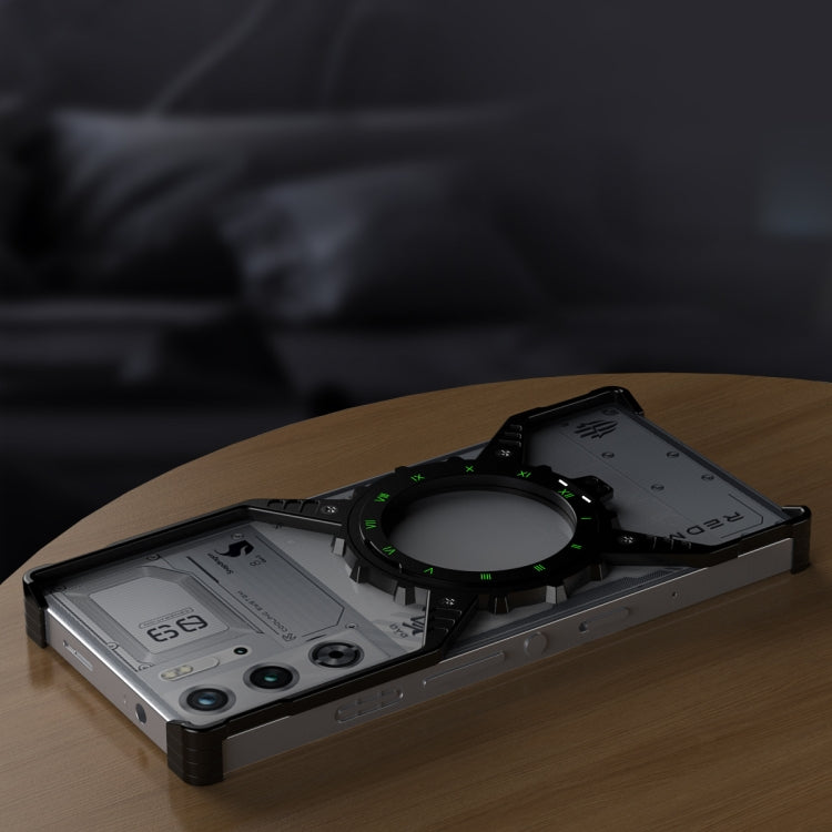 For ZTE nubia Red Magic 9 Pro / 9 Pro+ Gear Magnetic Holder Borderless Metal Phone Case(Silver) - ZTE Cases by buy2fix | Online Shopping UK | buy2fix