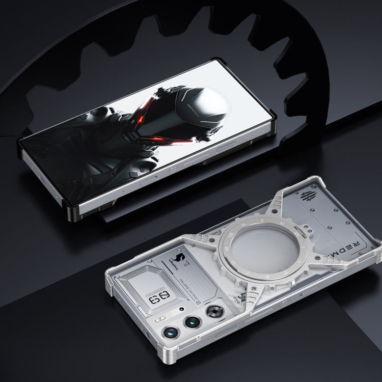 For ZTE nubia Red Magic 9S Pro / 9S Pro+ Gear Magnetic Holder Borderless Metal Phone Case(Black) - ZTE Cases by buy2fix | Online Shopping UK | buy2fix