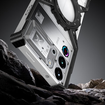 For ZTE nubia Red Magic 10 Pro / 10 Pro+ Gear Magnetic Holder Borderless Metal Phone Case(Silver) - ZTE Cases by buy2fix | Online Shopping UK | buy2fix