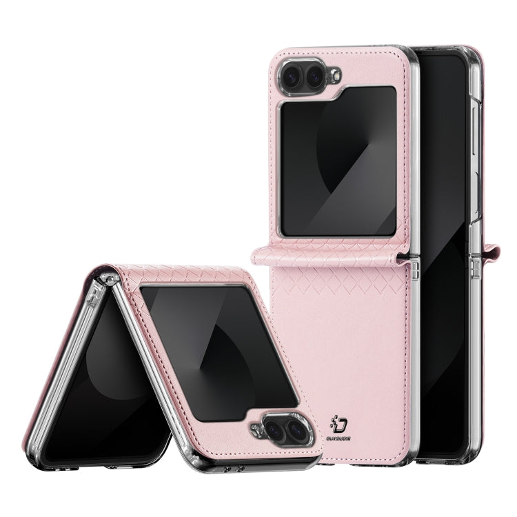 For Samsung Galaxy Z Flip6 / Flip7 FE DUX DUCIS Bril Series PU + TPU Phone Case(Pink) by DUX DUCIS