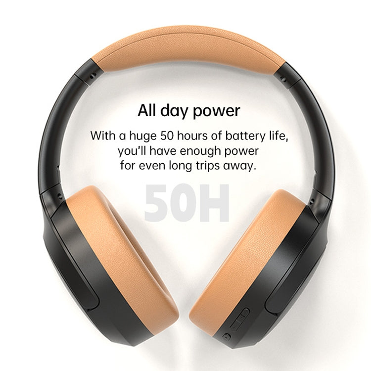 BT056 Noise Reduction Sports Stereo Wireless Deep Bass On-Ear Bluetooth Earphone(Black Brown) - Bluetooth Earphone by buy2fix | Online Shopping UK | buy2fix