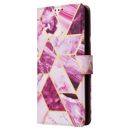 For Samsung Galaxy S25 5G Marble Bronzing Stitching Leather Phone Case(Purple) by buy2fix