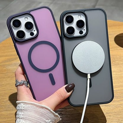 For iPhone 17 Pro Frosted Skin Feel MagSafe Phone Case(Dark Purple) - iPhone 17 Pro Cases by buy2fix | Online Shopping UK | buy2fix