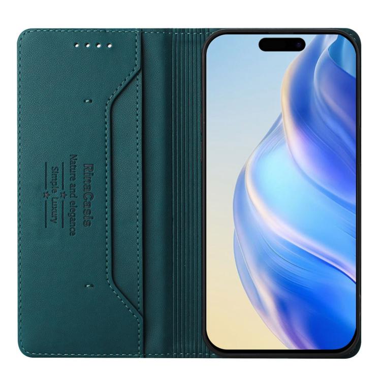 For iPhone Air RC01 Dual-Folded Magnetic Suction RFID Leather Phone Case(Dark Green) - iPhone Air Cases by buy2fix | Online Shopping UK | buy2fix
