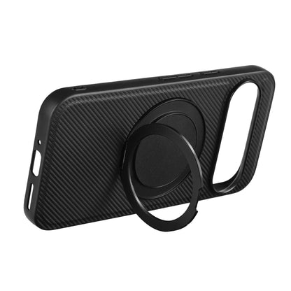 For Google Pixel 9 / Pixel 9 Pro ViLi TCY Series Kevlar Leather Texture Rotating Holder Phone Case(Black) - Google Cases by ViLi | Online Shopping UK | buy2fix