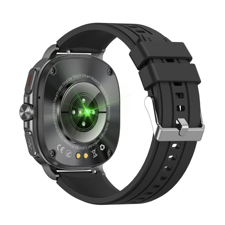 ET492 1.43 inch AMOLED Screen Silicone Strap Smart Watch Supports ECG/Blood Sugar Monitoring(Black) - Smart Watches by buy2fix | Online Shopping UK | buy2fix