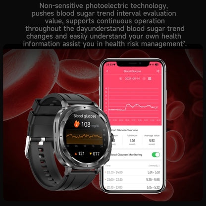 ET492 1.43 inch AMOLED Screen Silicone Strap Smart Watch Supports ECG/Blood Sugar Monitoring(Black) - Smart Watches by buy2fix | Online Shopping UK | buy2fix
